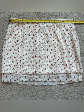 *SOLD* Full Tilt White Skirt with Pink Floral Print